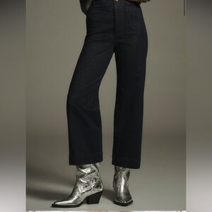 The Colette High-Rise Cropped Wide-Leg Jeans: Sparkle Edition